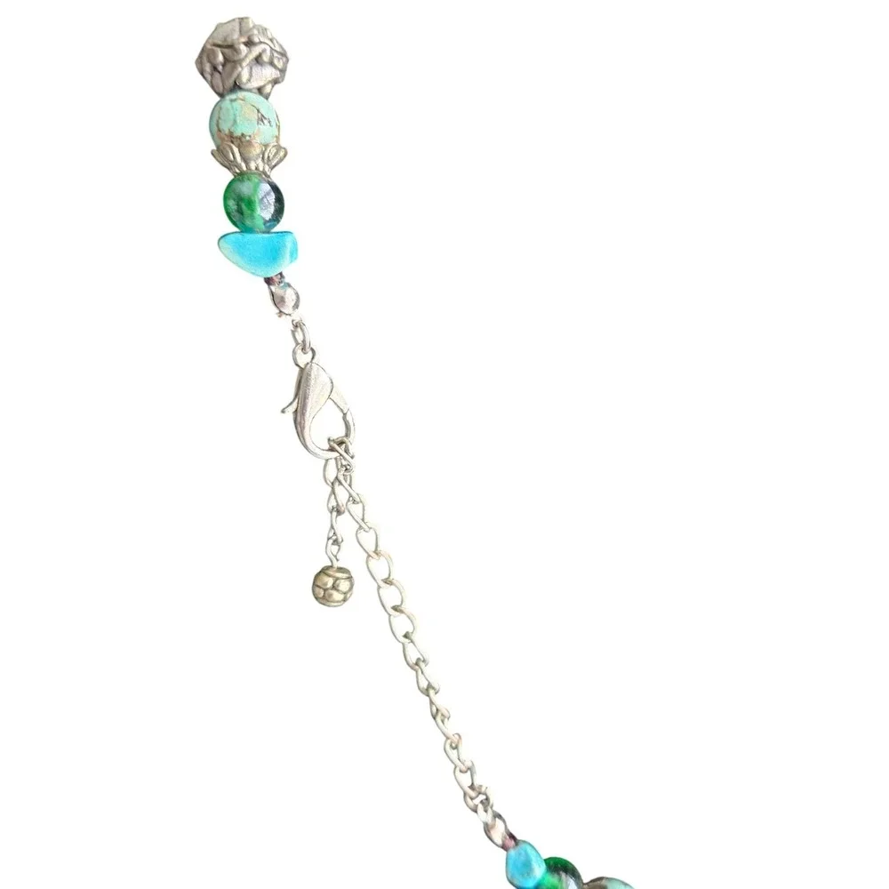 Vintage Turquoise Color Beaded Necklace 16